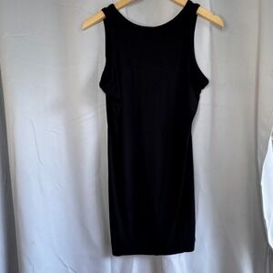 Sleeveless Tank Dress Ribbed‎ Knit Bodycon Casual Basic Black XL